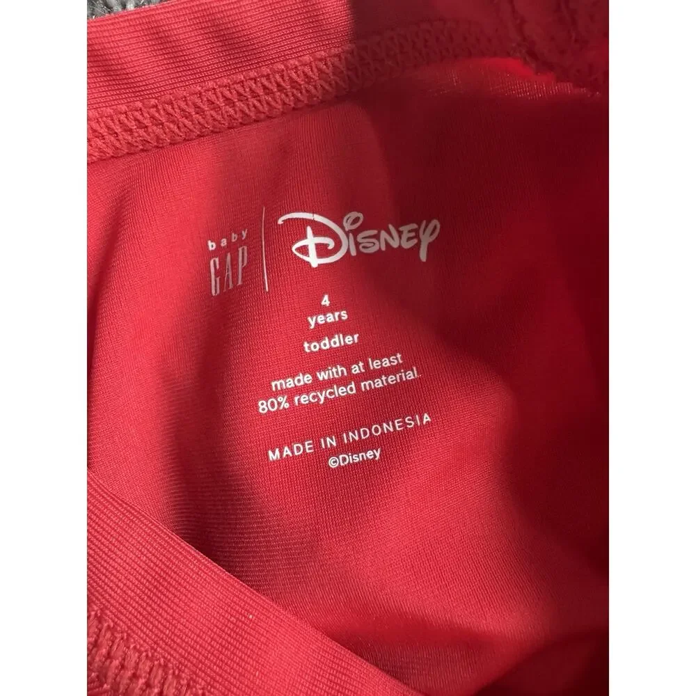 4 Years Red Disney GAP Mickey Mouse Swim Long Sleeve Rash Guard